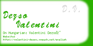 dezso valentini business card